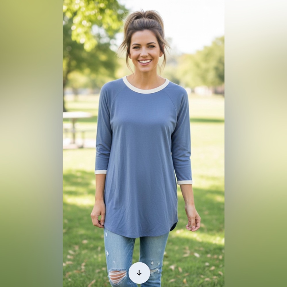 LuLaRoe Randy unisex knit top raglan 3/4 sleeves classic baseball tee XS NWT
